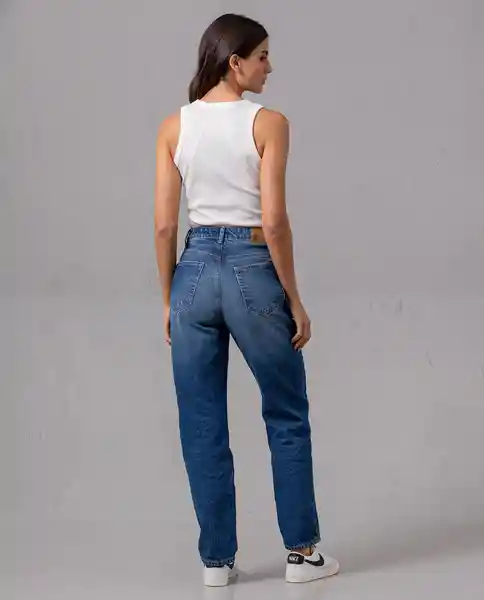 Jean Mom Mujer Azul Turquia Oscuro Talla 14 75677 Rifle