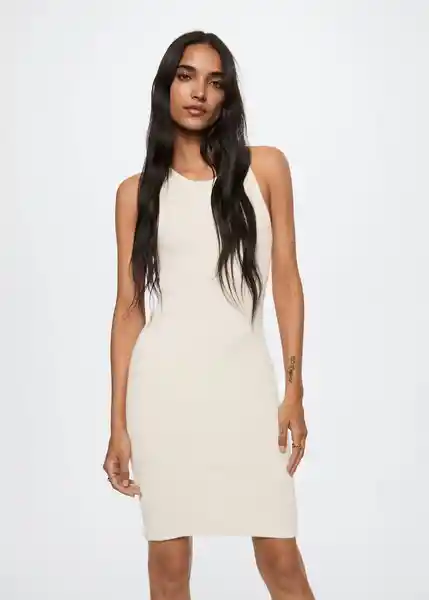 Vestido Pasi Blanco Talla M Mujer Mango