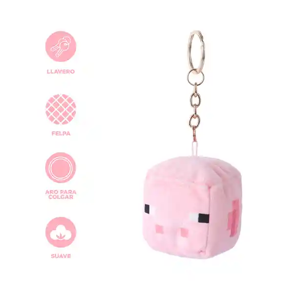Llavero de Peluche Cerdito Serie Minecraft Miniso
