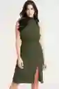 Vestido Kenna Color Verde Militar Talla XS Ragged