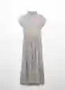 Vestido Latte-A Gris Claro Vigore Talla M Mujer Mango