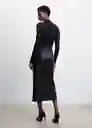 Falda Pareo Negro Talla 26 Mujer Mango