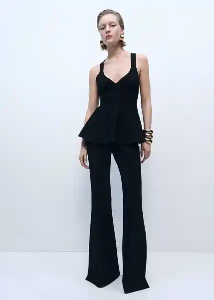 Top Cinnamon Negro Talla S Mujer Mango