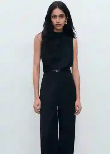 Enterizo Mono Martuki Negro Talla L Mujer Mango