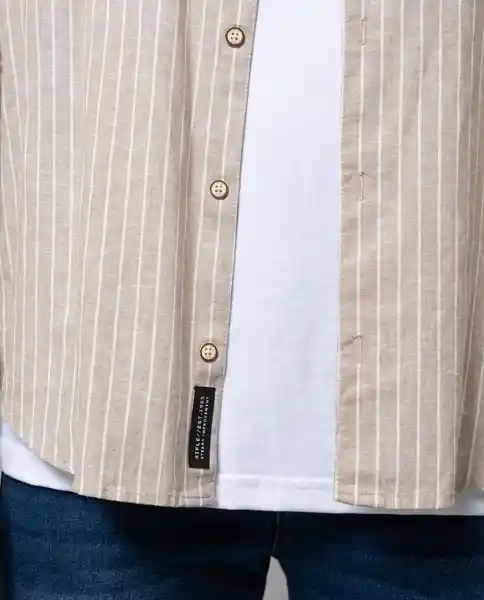 Camisa Hombre Beige Talla M 112G003 Rifle