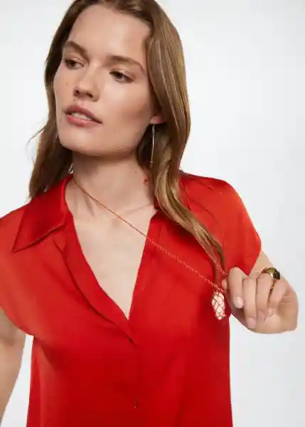 Collar Daya Rojo Talla 99 Mujer Mango