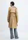 Gabardina Trench Polana Beige Talla 27 Mujer Mango