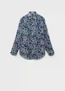 Camisa Nemo Azul Talla M Mujer Mango