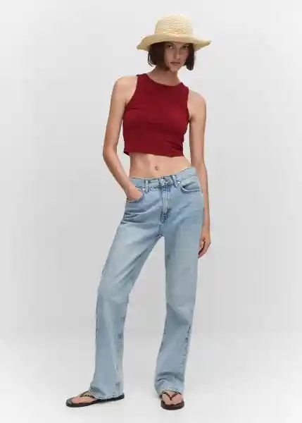 Top Ona-H Vino Talla M Mujer Mango