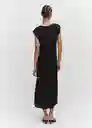 Vestido Canal Negro Talla 18 Mujer Mango