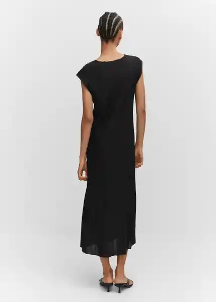 Vestido Canal Negro Talla 18 Mujer Mango