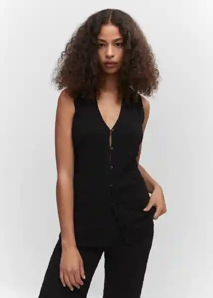 Chaleco Calobra Negro Talla S Mujer Mango