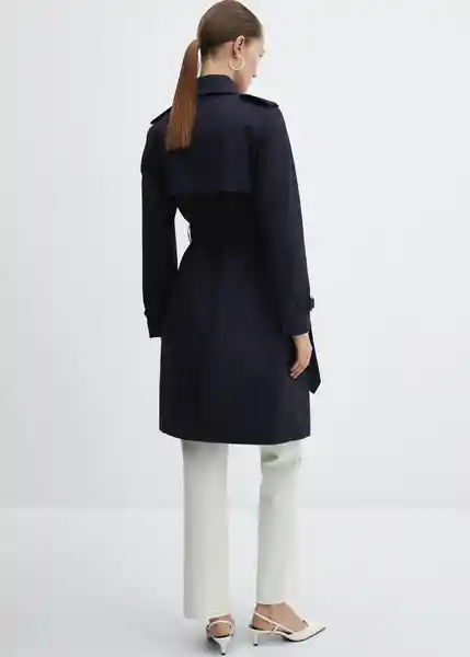 Gabardina Trench Polana Navy Talla 18 Mujer Mango