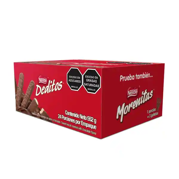 Galletas dulces DEDITOS cubiertas con sabor a chocolate 24 Unds x 552g