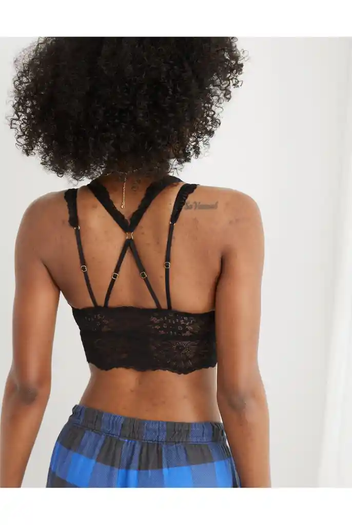 Bralette Negro Floral Large American Eagle