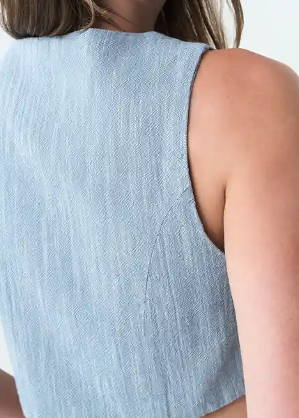 Camisa Lisa Mujer Azul Colonia Medio Talla M 413G360 Naf Naf