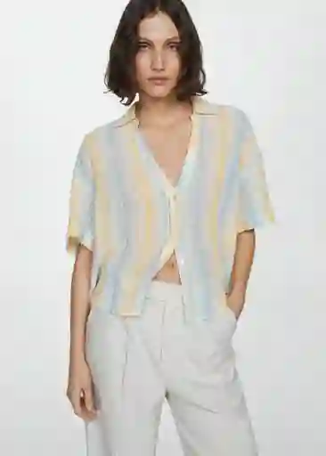 Blusa Coconut Amarillo Pastel Talla S Mujer Mango