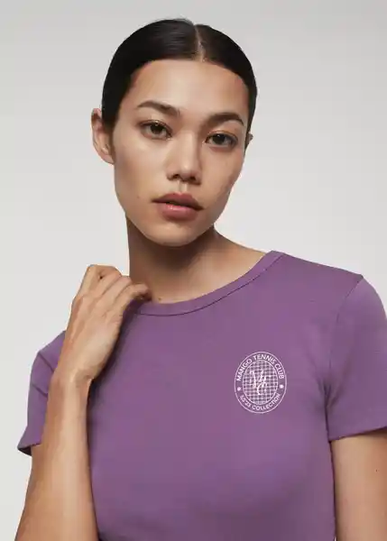 Camiseta Petra Morado Talla L Mujer Mango