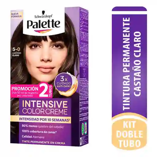 Palette Tinte Permanente Intensive Color Creme Castaño Claro 5-0