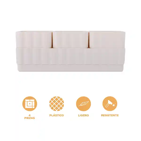 Organizador Plástico Apilable Escritorio Macaron Blanco Miniso