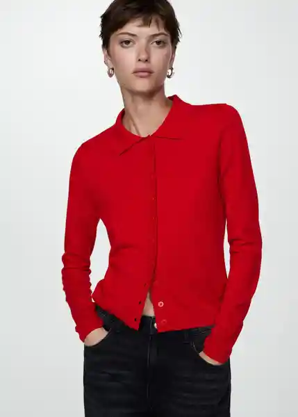 Cardigan Paco Rojo Talla S Mujer Mango