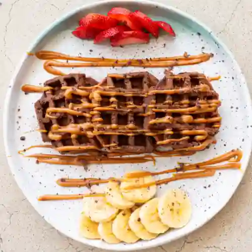 Waffle de Banano y Chocolate