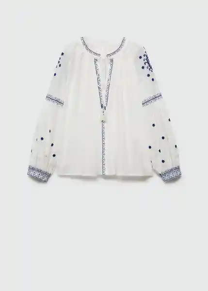 Camisa Proli Off White Talla S Mujer Mango
