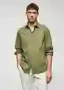 Camisa Ibiza Khaki Talla M Hombre Mango