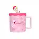 Taza de Cerámica de Con Tapa Serie Tokidoki Rosa 425 mL Miniso