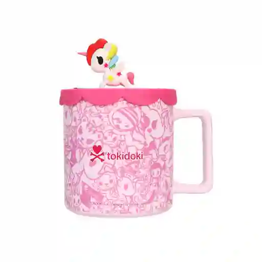 Taza de Cerámica de Con Tapa Serie Tokidoki Rosa 425 mL Miniso