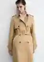 Gabardina Trench Polana Beige Talla 25 Mujer Mango