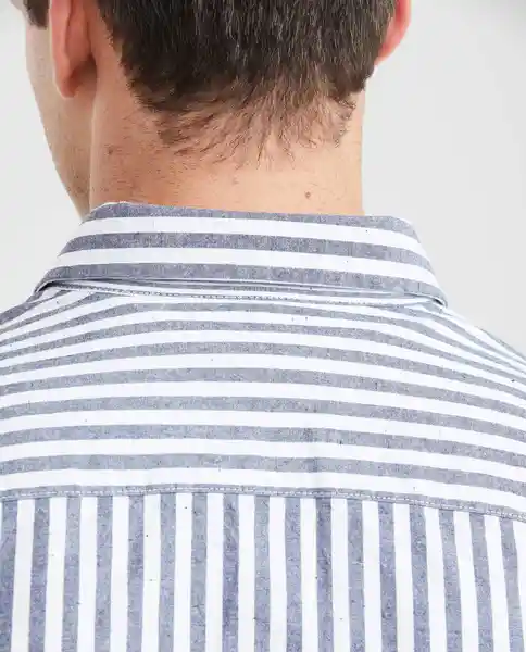 Camisa In Striped Mix Manga Larga Azul Medianoche S Chevignon