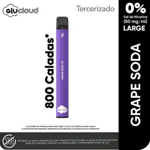 Glucloud Vapeador  Grape Soda 0% Nic Large