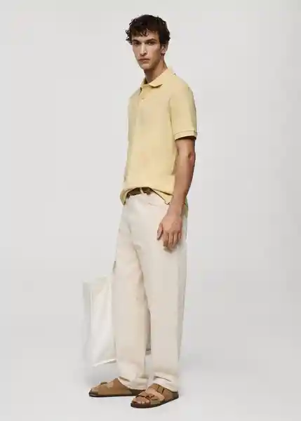 Camisa Polo Rea Amarillo Pastel Talla XXL Hombre Mango