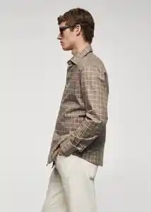 Camisa Roma Beige Talla M Hombre Mango