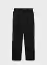 Pantalón Linen Negro Talla S Mujer Mango