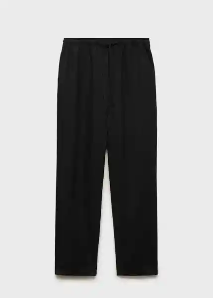 Pantalón Linen Negro Talla S Mujer Mango