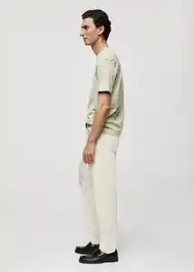 Camiseta Bellow Verde Pastel Talla M Hombre Mango