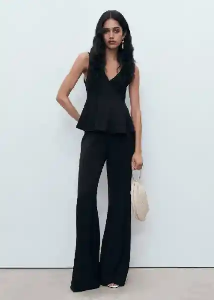 Top Pep Negro Talla S Mujer Mango