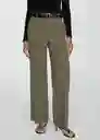 Pantalón Carlos Khaki Talla 40 Mujer Mango