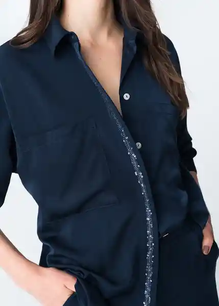 Camisa Zoe Mujer Azul Pacifico Medio Talla XS-S 513G399 Naf Naf