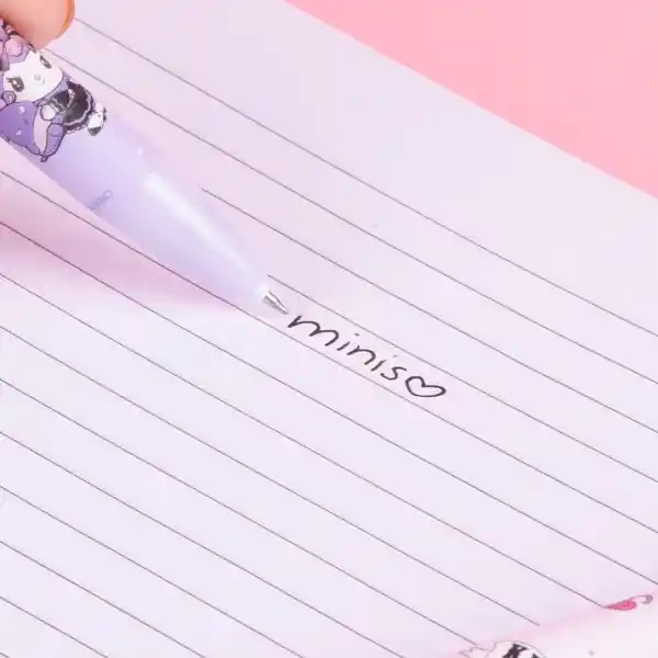 Juego de Esferos Kuromi Negro Serie Sanrio Miniso 0.5 mm