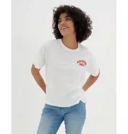 Camiseta Mujer en Blanco Talla X-SMALL American Eagle