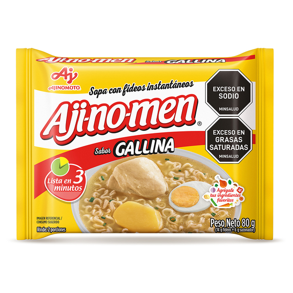 Ajinomen Sopa instantánea con Fideos Sabor Gallina 80 g