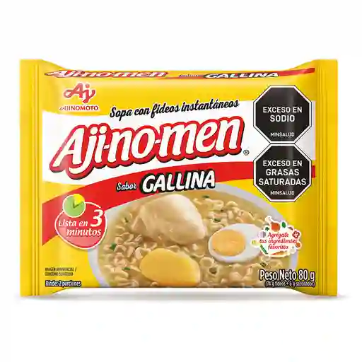 Ajinomen Sopa instantánea con Fideos Sabor Gallina