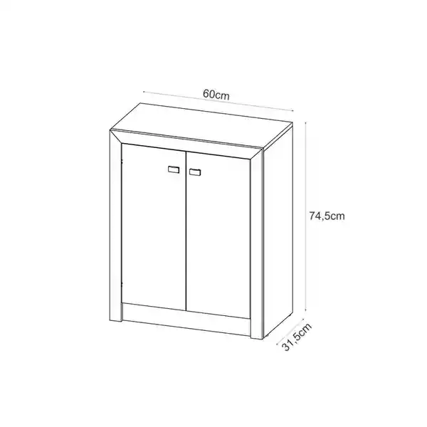 Muebles 2020 Gabinete Houston 2 Puertas Roble Humo