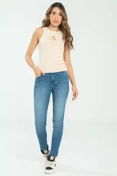Top Vinyles Color Beige Claro Talla M Ragged