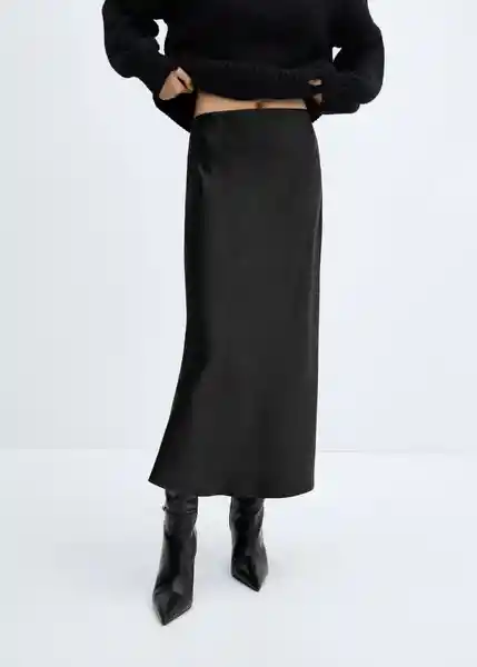 Falda Mia Negro Talla 18 Mujer Mango