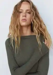 Camiseta Lilobar Khaki Talla XS Mujer Mango