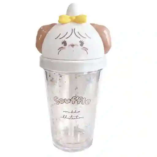 Vaso de Plástico de Con Tapa Serie Mikko Souffle 320 mL Miniso